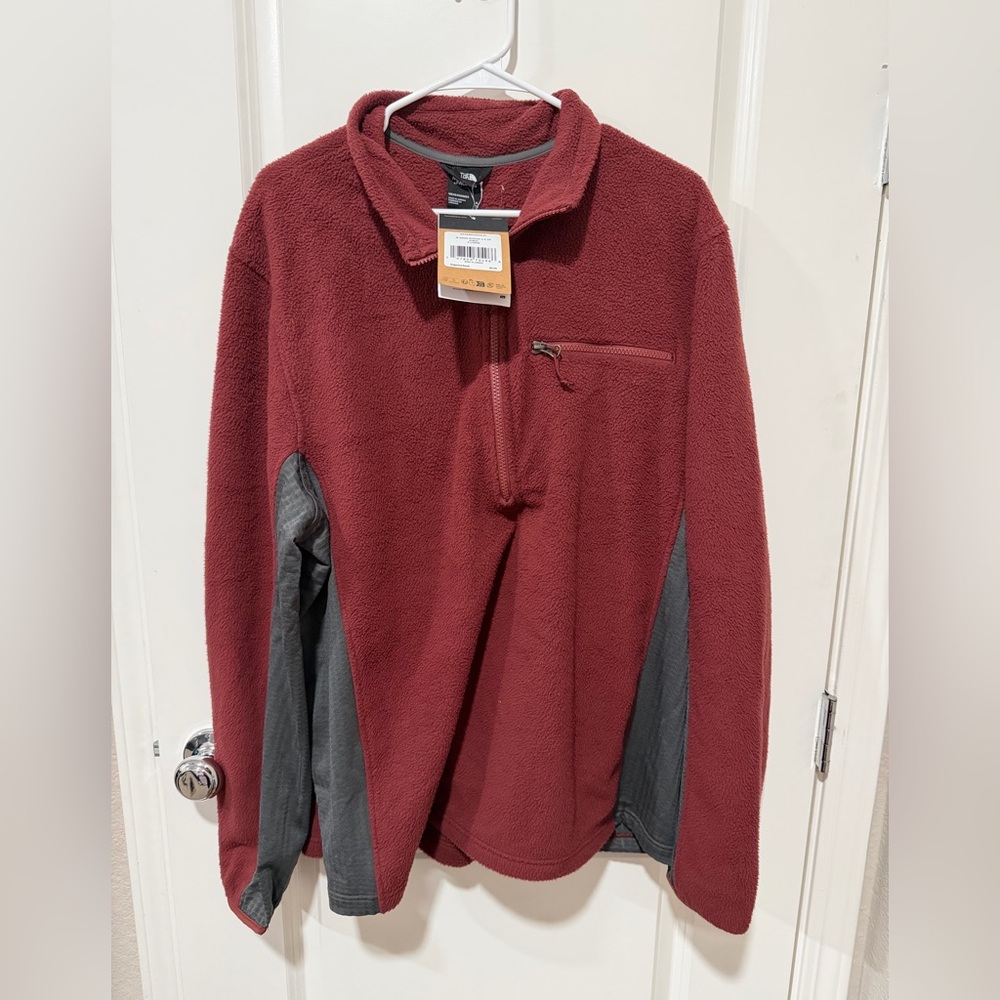 The North Face Men's Boreas Half-Zip Fleece Top Sumac Burgundy Size XL NEW